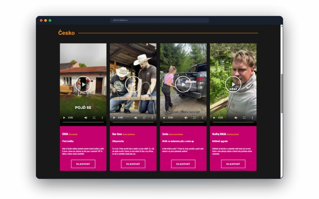 Čeští tvůrci kampaně Hornbach Prkno a jejich výrobky