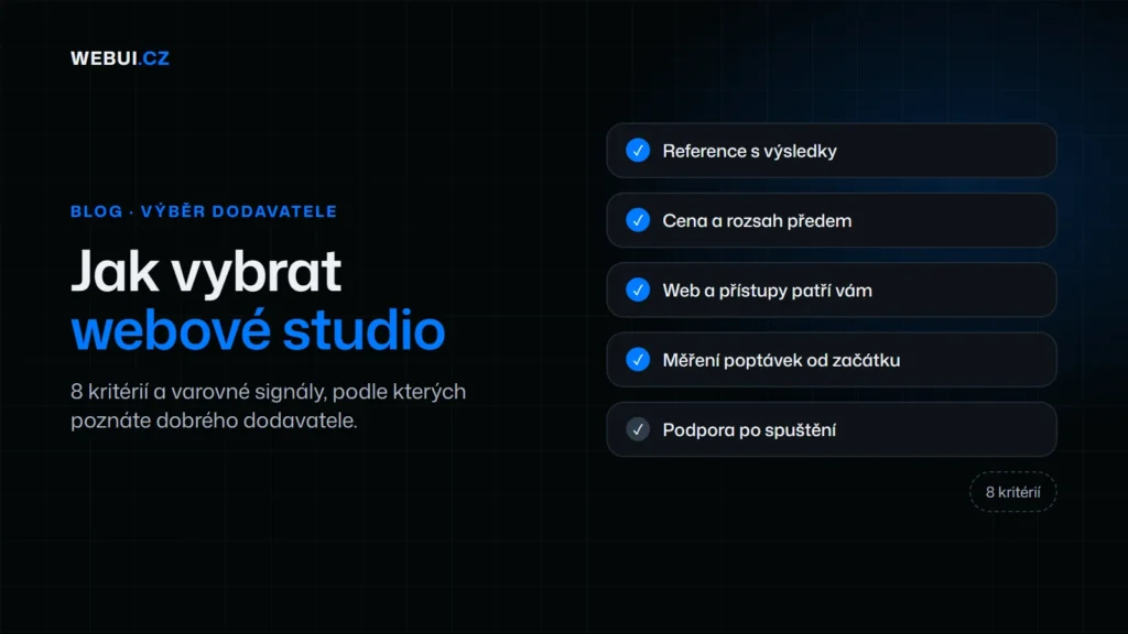 Náhled článku: Jak vybrat webové studio v Praze: 8 kritérií a varovné signály
