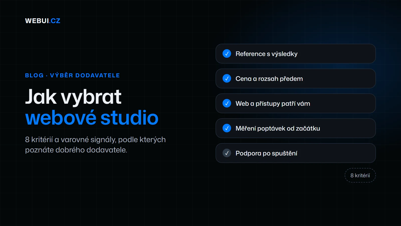 Náhled článku: Jak vybrat webové studio v Praze: 8 kritérií a varovné signály