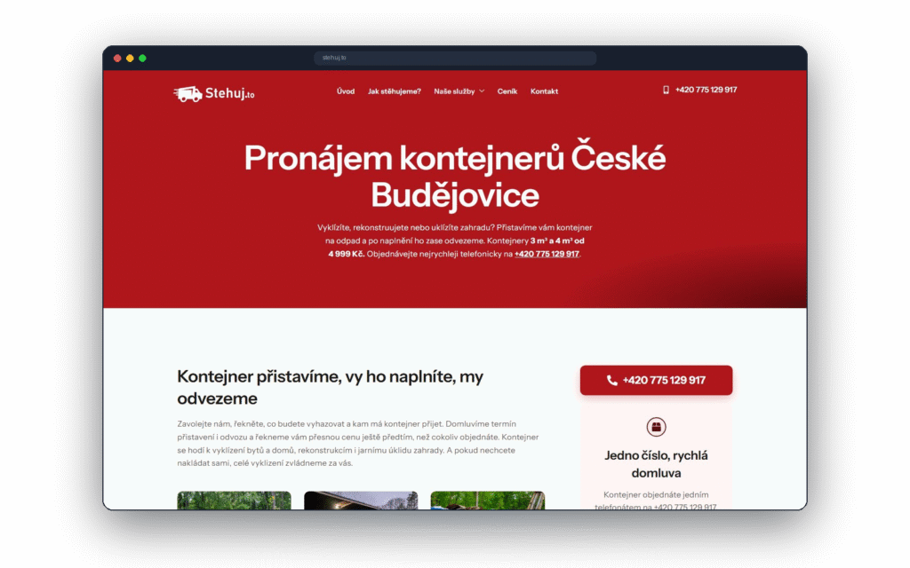 Pronájem kontejnerů: přistavení, naplnění a odvoz